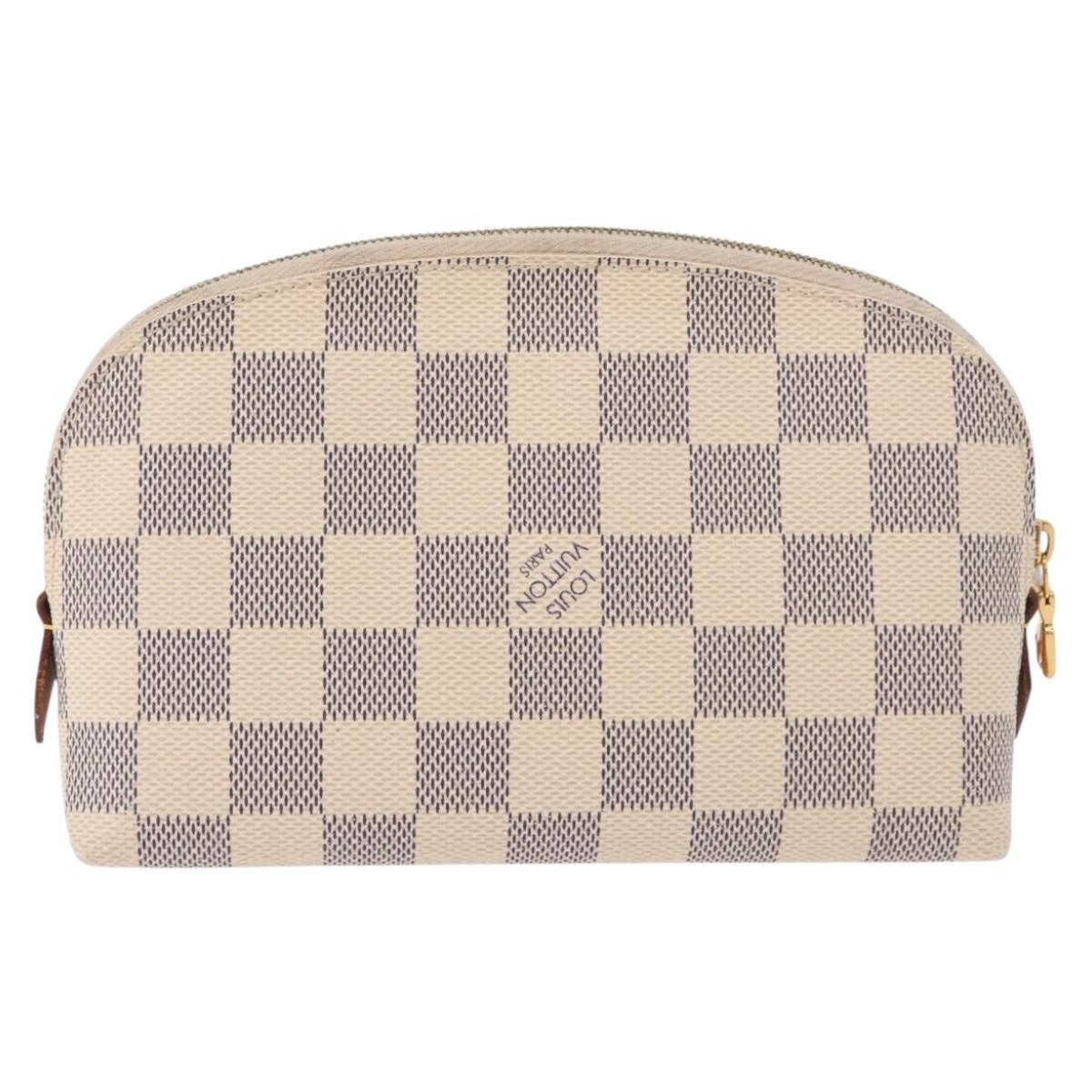 LOUIS VUITTON Damier Azur Pochette Cosmetic PM Pouch N60024 LV Auth 191553