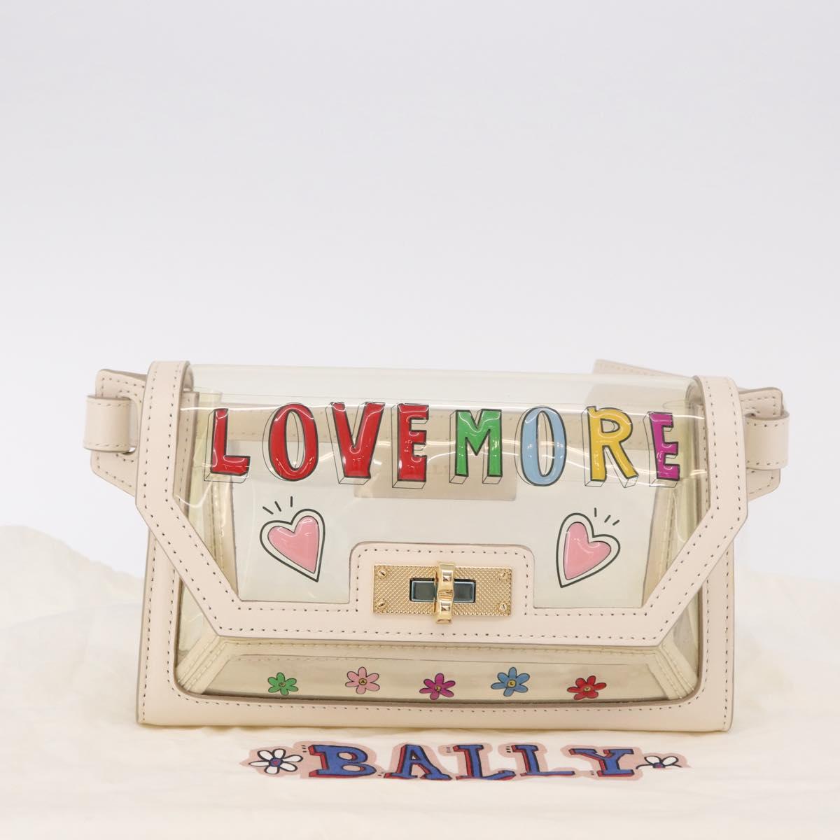 BALLY Waist Bag Vinyl Clear Gold Auth 191554A