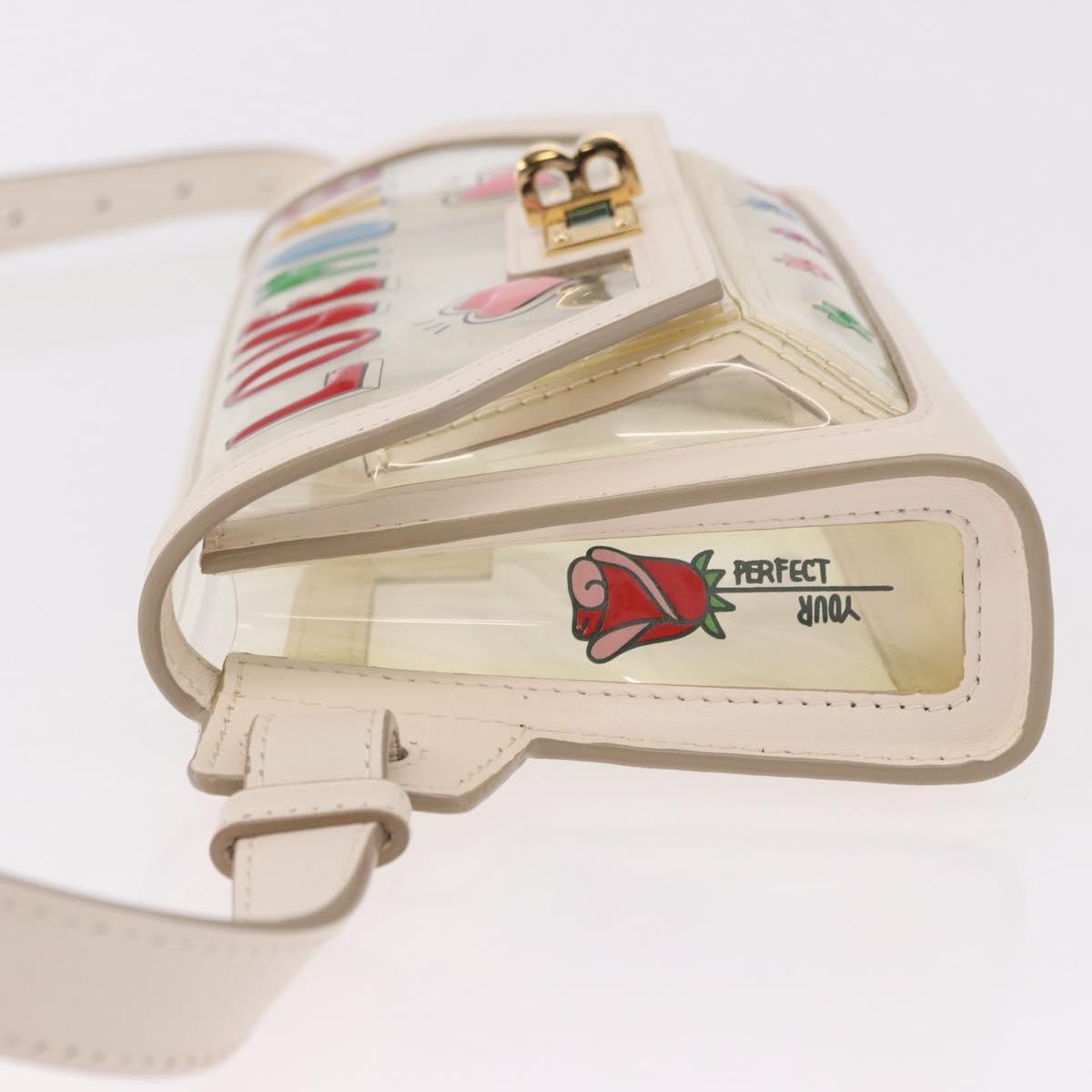 BALLY Waist Bag Vinyl Clear Gold Auth 191554A