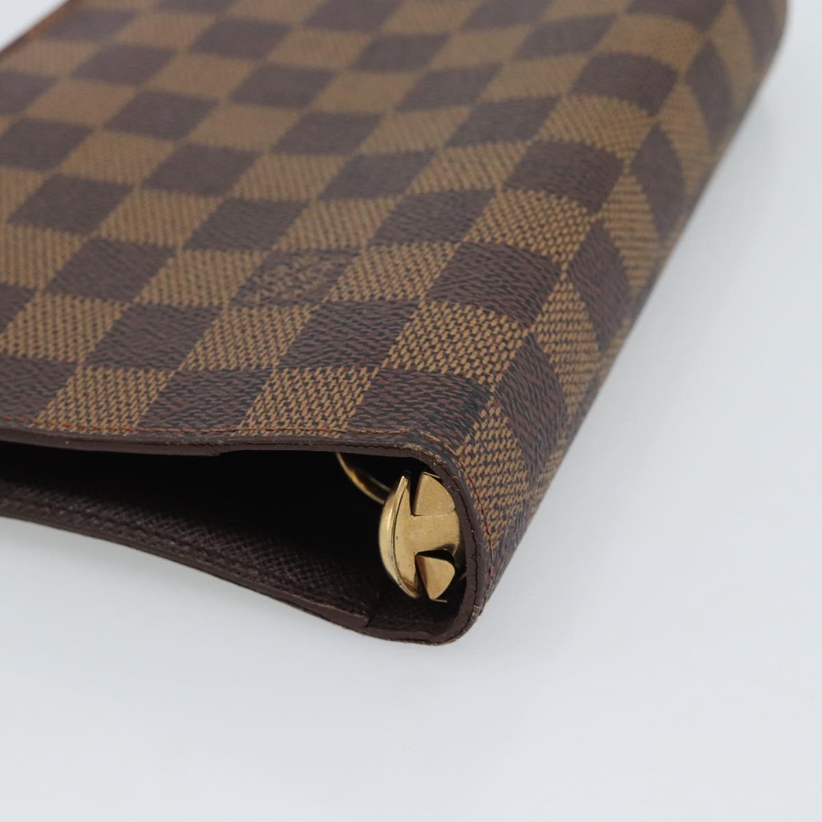 LOUIS VUITTON Damier Ebene Agenda MM Day Planner Cover R20240 LV Auth 191555