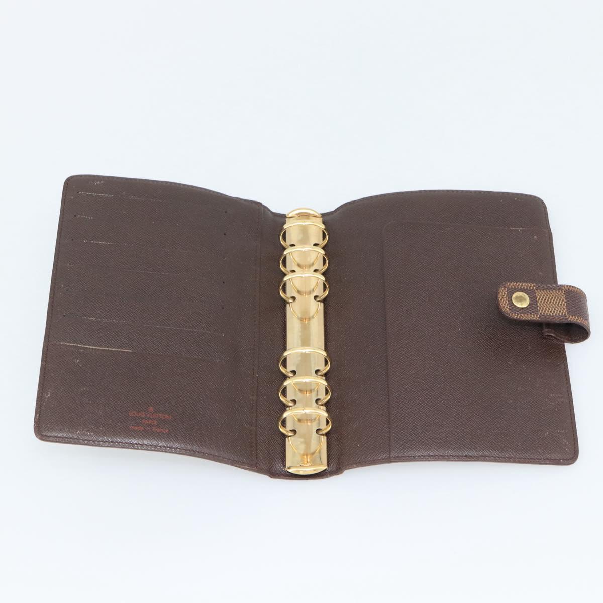 LOUIS VUITTON Damier Ebene Agenda MM Day Planner Cover R20240 LV Auth 191555