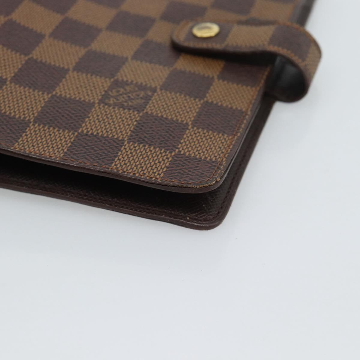 LOUIS VUITTON Damier Ebene Agenda MM Day Planner Cover R20240 LV Auth 191555
