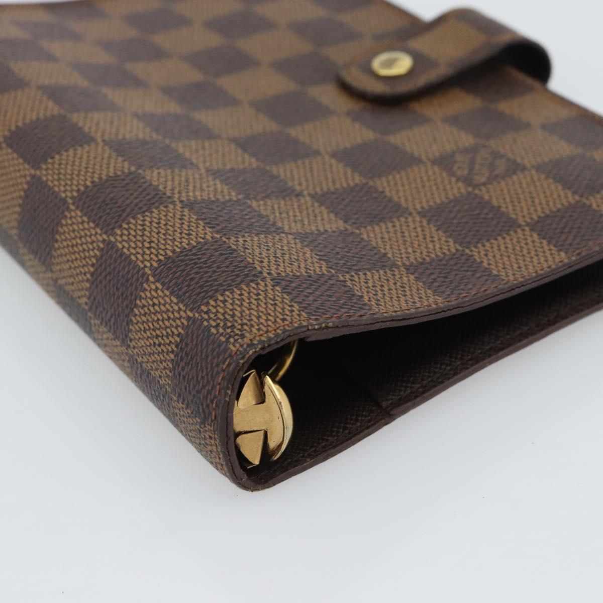 LOUIS VUITTON Damier Ebene Agenda MM Day Planner Cover R20240 LV Auth 191555