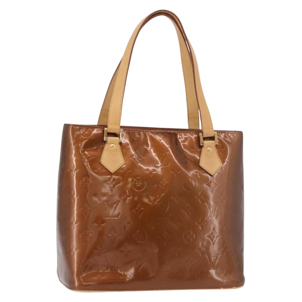 LOUIS VUITTON Monogram Vernis Houston Hand Bag Bronze M91122 LV Auth 191558