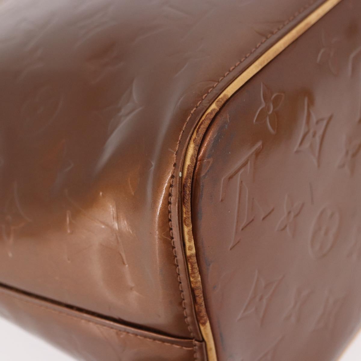 LOUIS VUITTON Monogram Vernis Houston Hand Bag Bronze M91122 LV Auth 191558