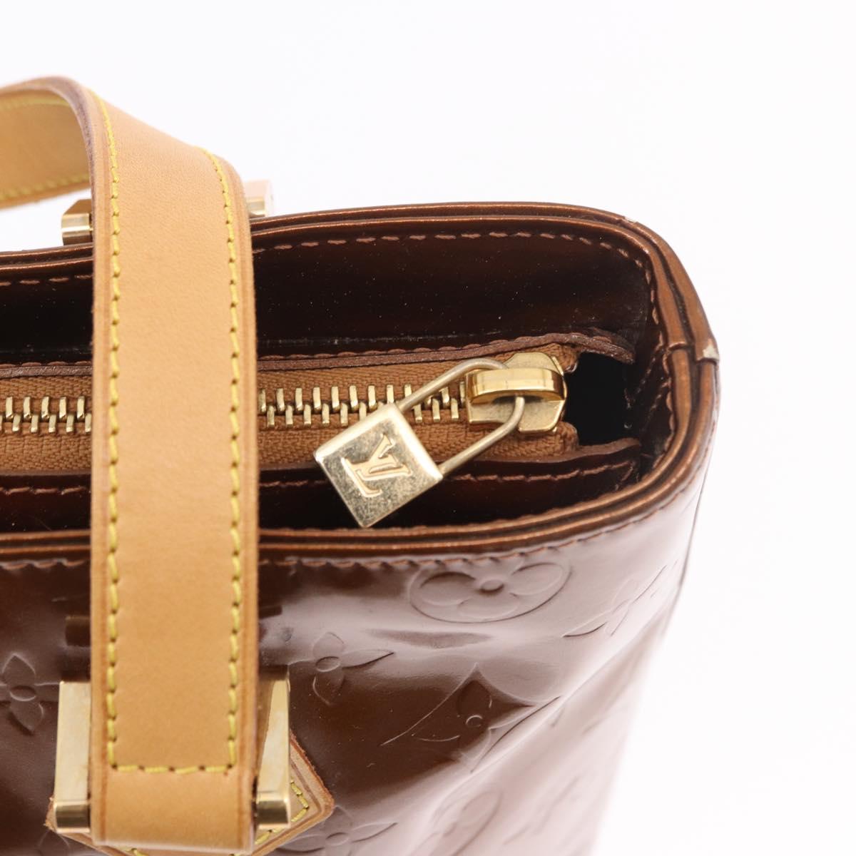 LOUIS VUITTON Monogram Vernis Houston Hand Bag Bronze M91122 LV Auth 191558