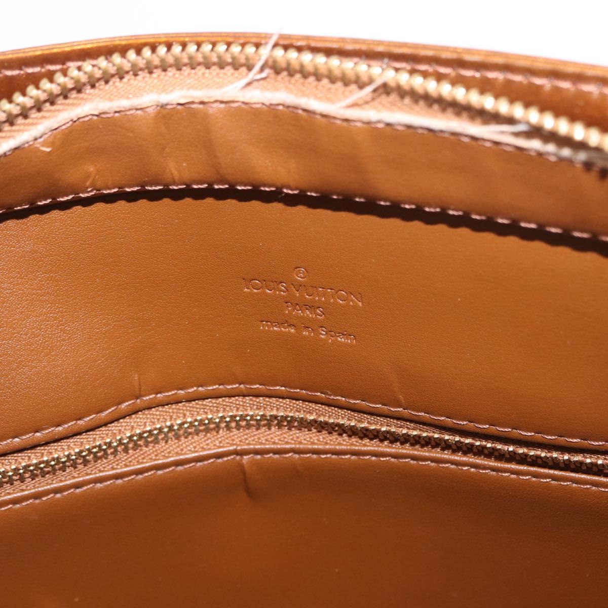 LOUIS VUITTON Monogram Vernis Houston Hand Bag Bronze M91122 LV Auth 191558