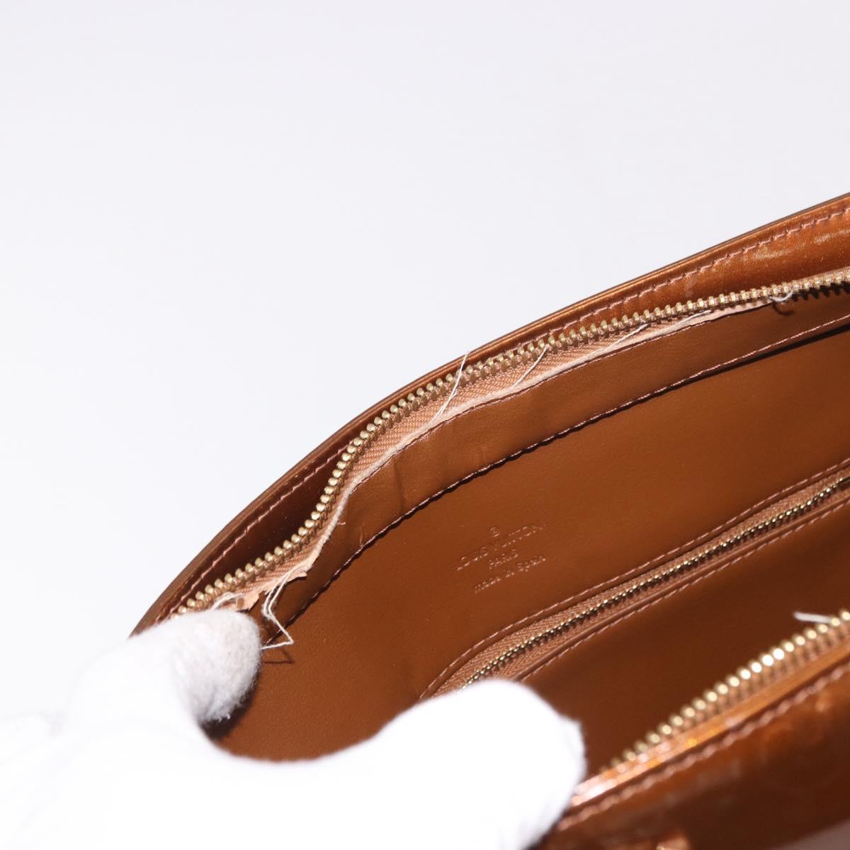 LOUIS VUITTON Monogram Vernis Houston Hand Bag Bronze M91122 LV Auth 191558