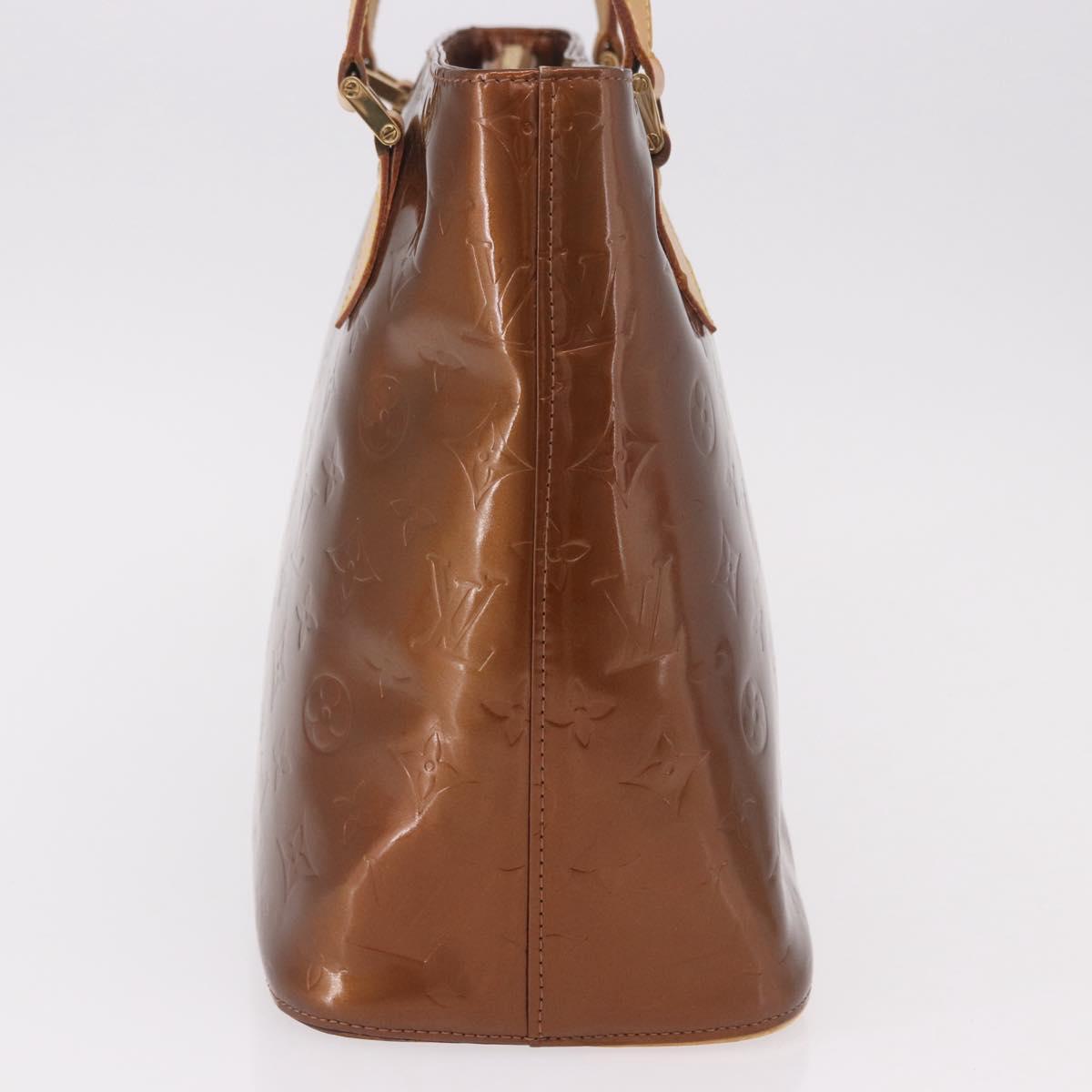LOUIS VUITTON Monogram Vernis Houston Hand Bag Bronze M91122 LV Auth 191558