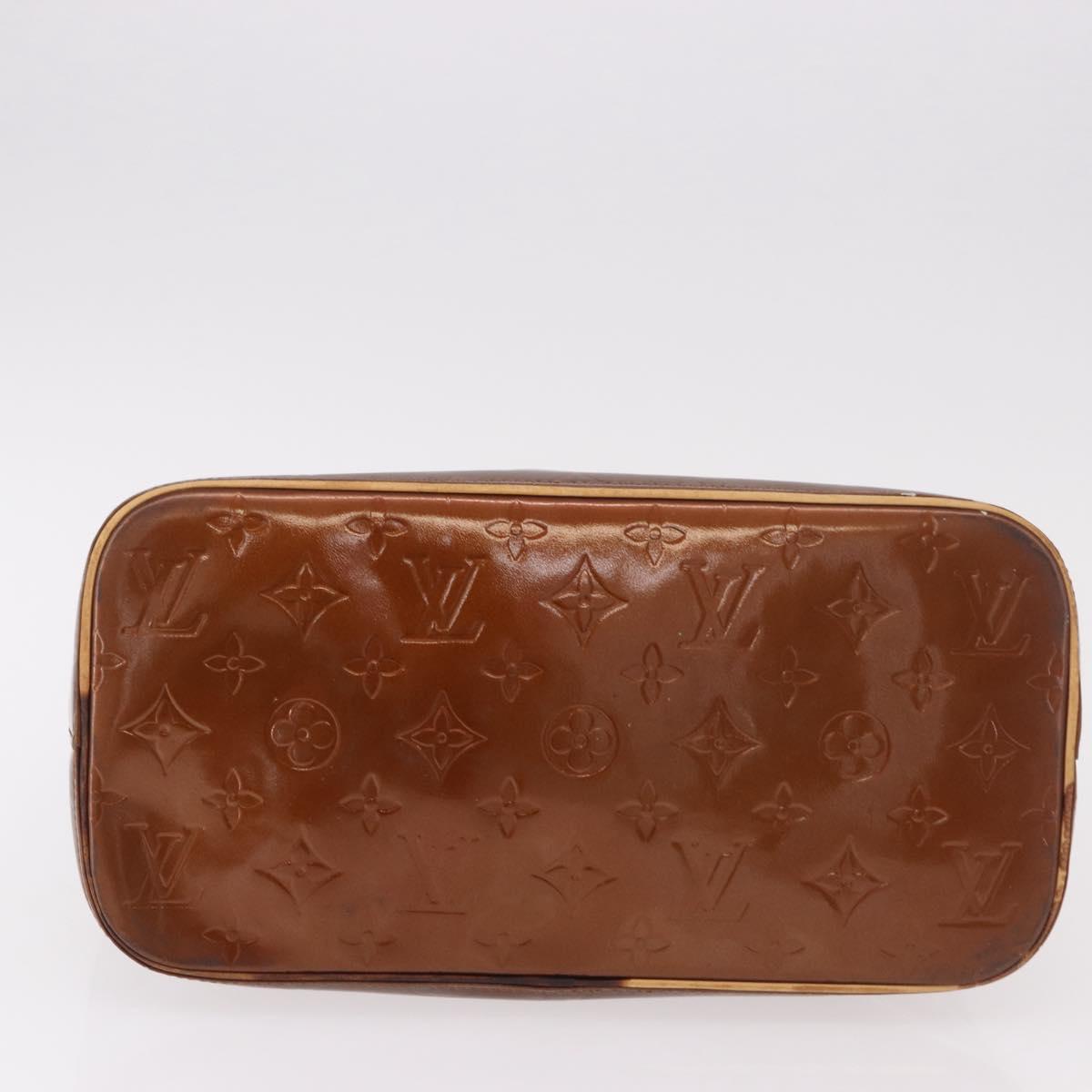 LOUIS VUITTON Monogram Vernis Houston Hand Bag Bronze M91122 LV Auth 191558