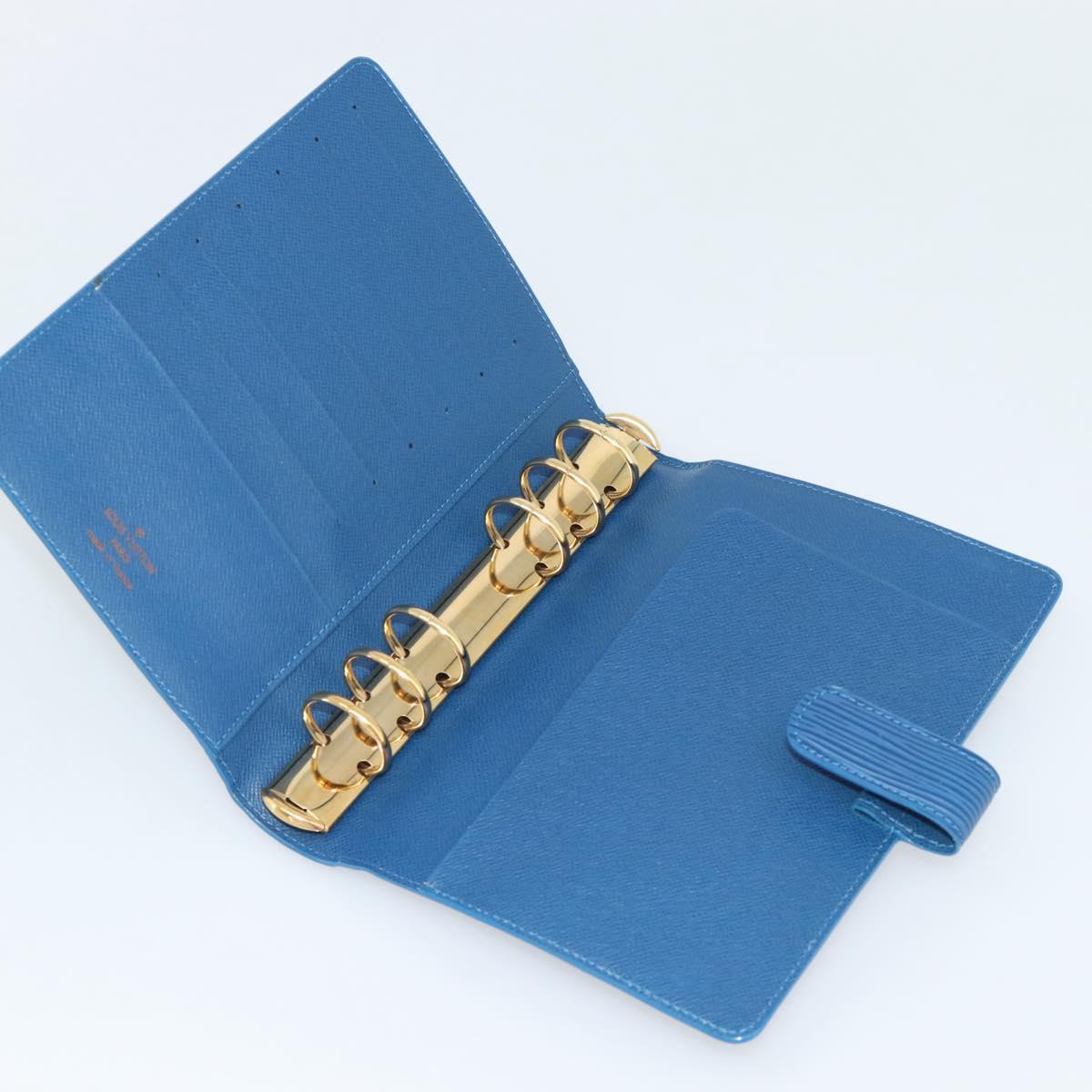 LOUIS VUITTON Epi Agenda MM Day Planner Cover Blue R20055 LV Auth 191561