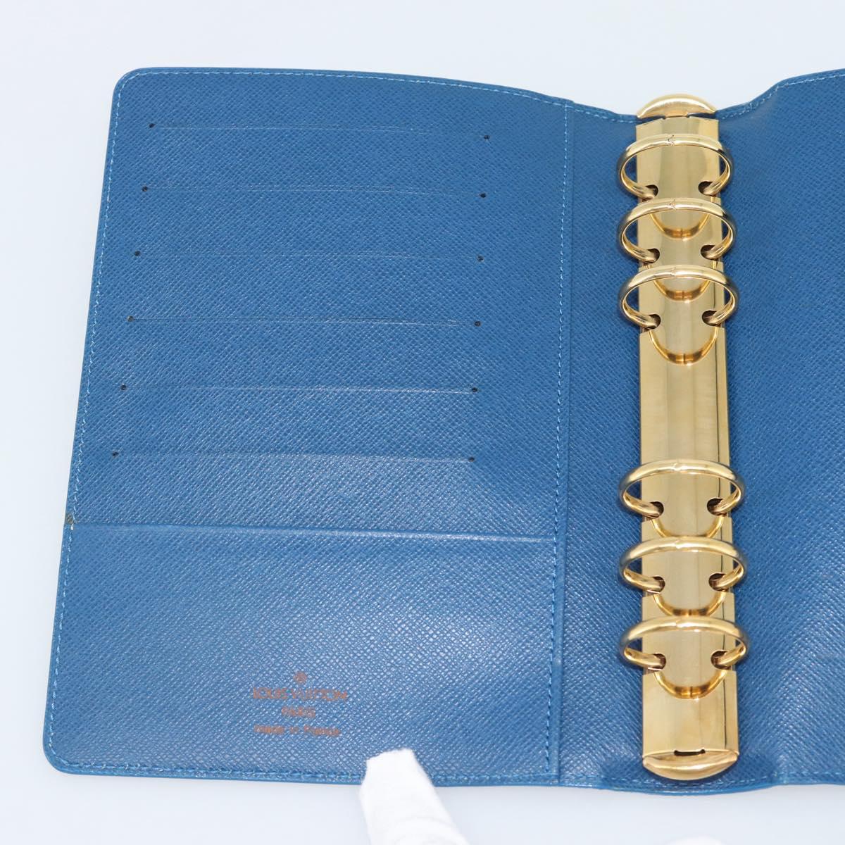 LOUIS VUITTON Epi Agenda MM Day Planner Cover Blue R20055 LV Auth 191561