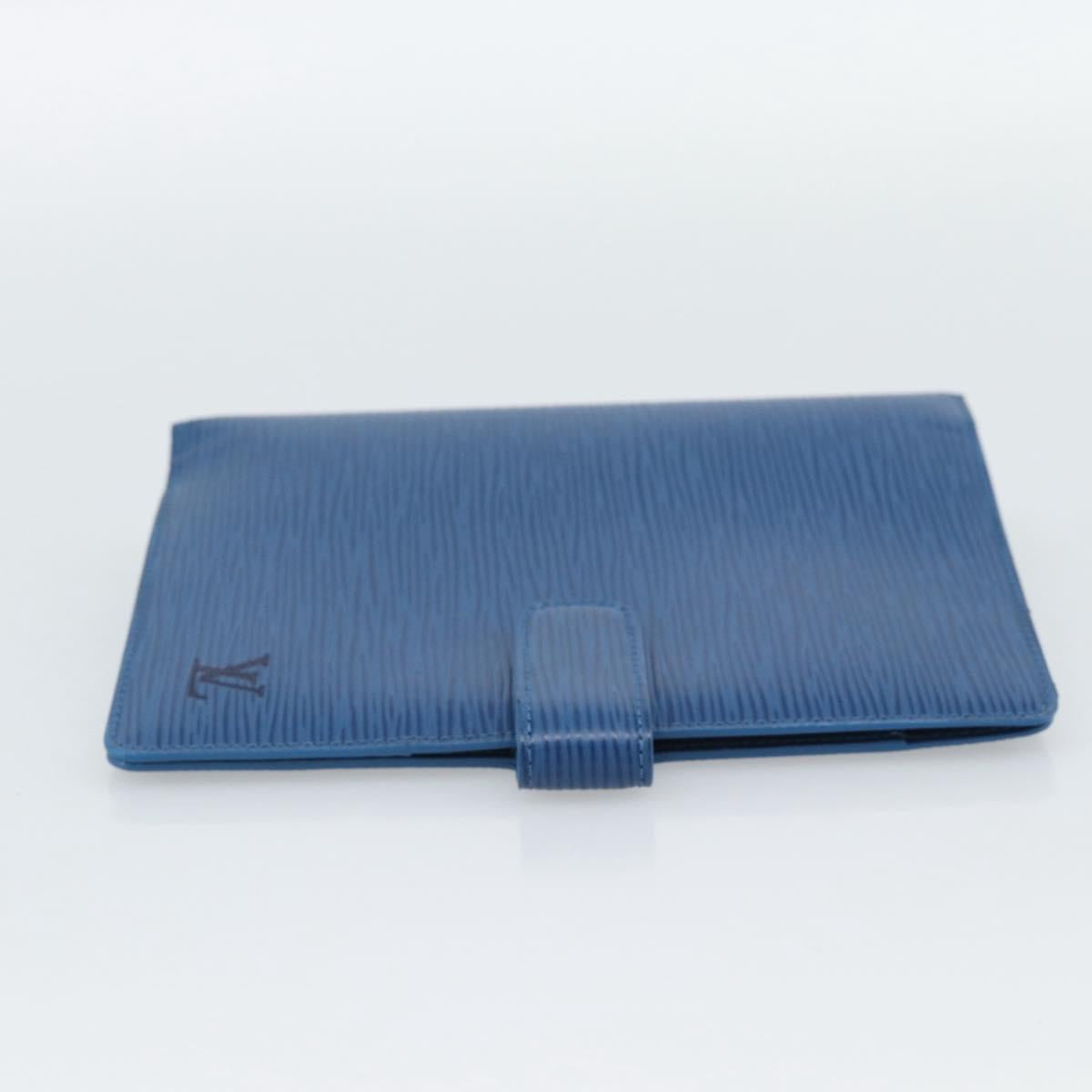 LOUIS VUITTON Epi Agenda MM Day Planner Cover Blue R20055 LV Auth 191561