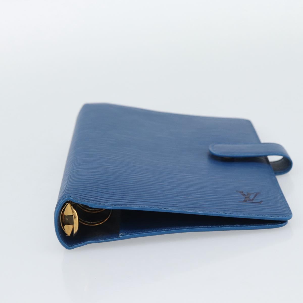 LOUIS VUITTON Epi Agenda MM Day Planner Cover Blue R20055 LV Auth 191561