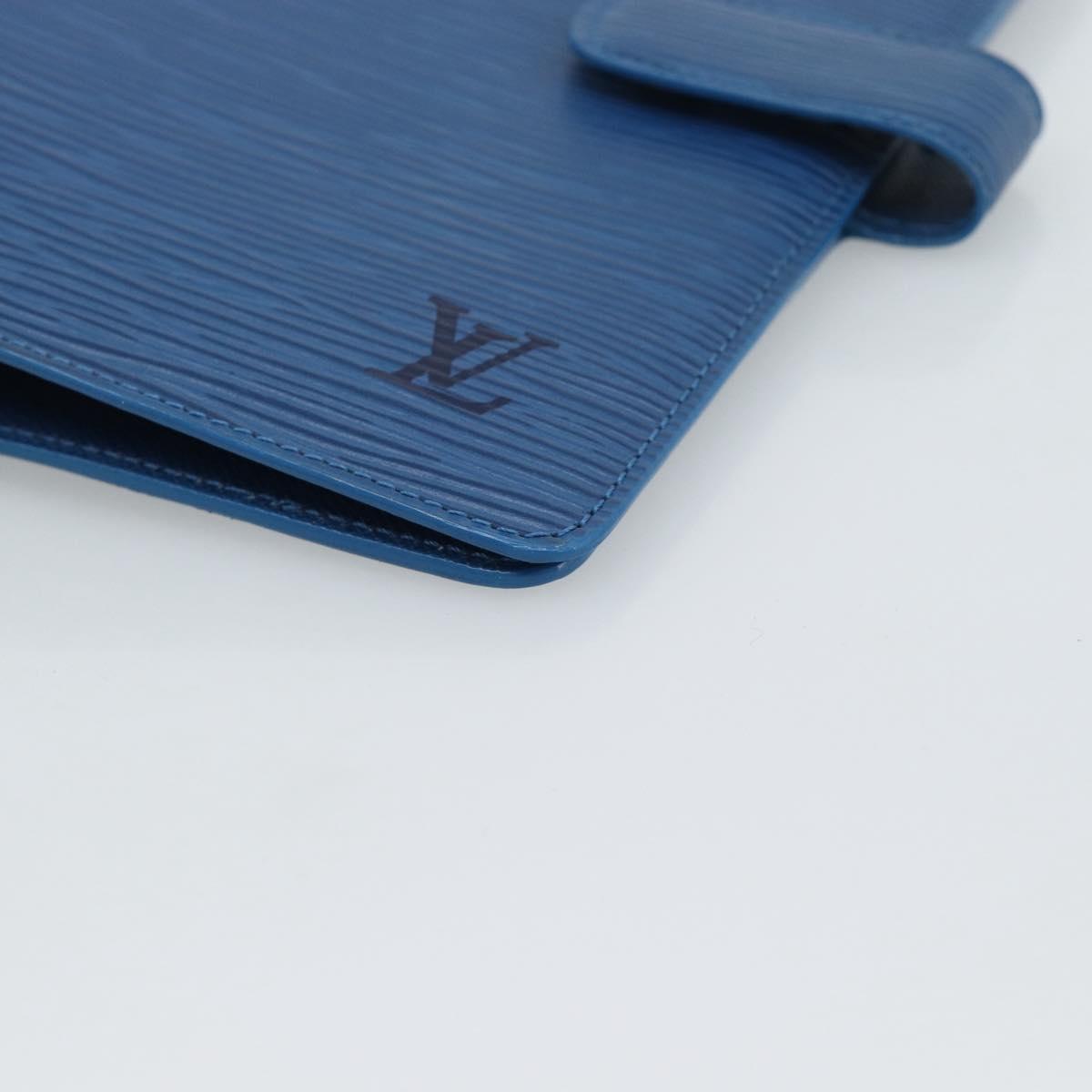 LOUIS VUITTON Epi Agenda MM Day Planner Cover Blue R20055 LV Auth 191561