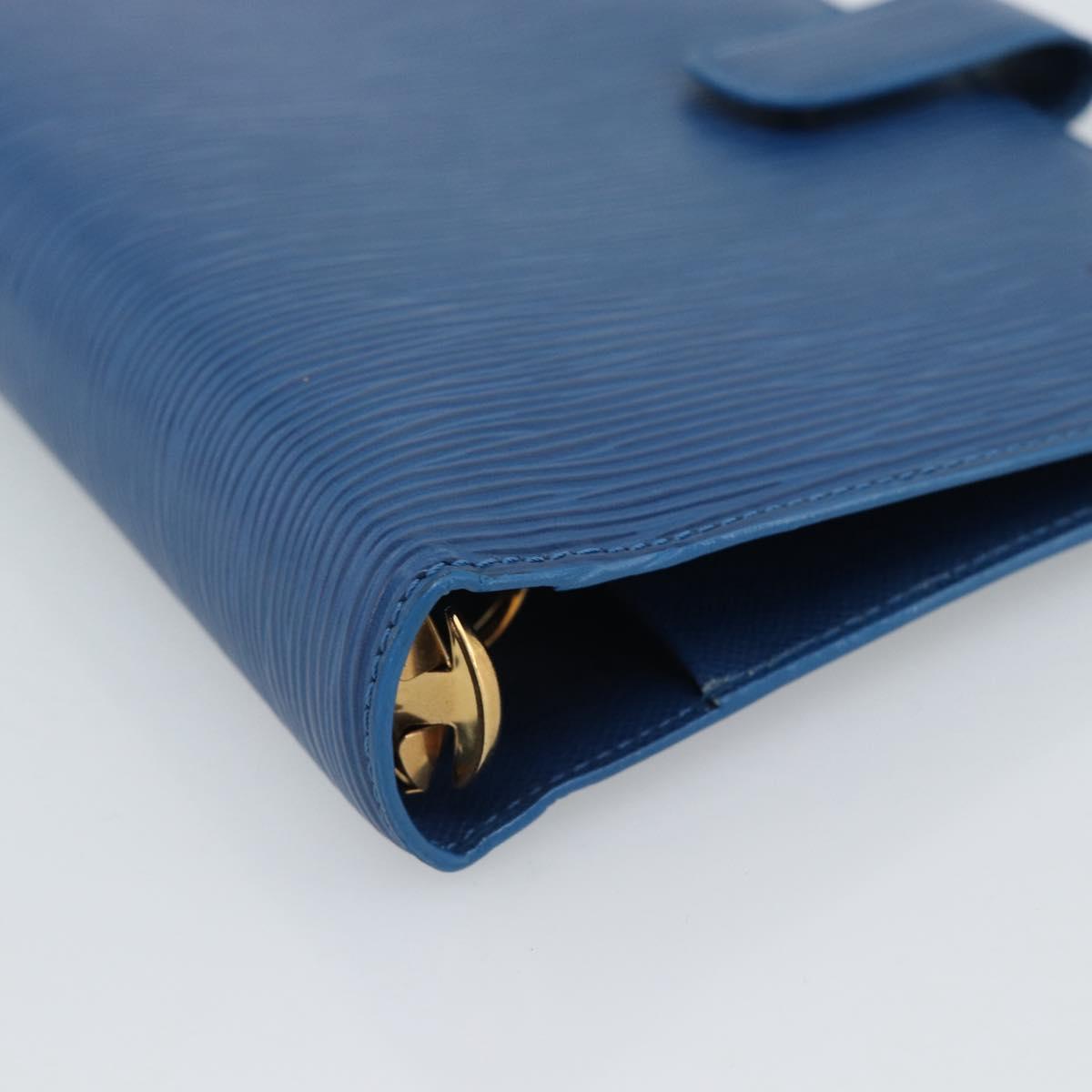 LOUIS VUITTON Epi Agenda MM Day Planner Cover Blue R20055 LV Auth 191561