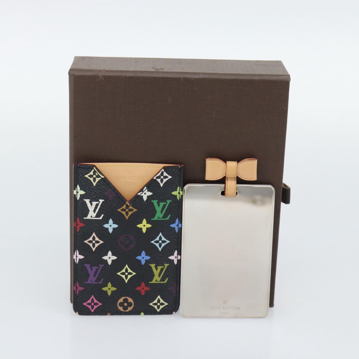 LOUIS VUITTON Monogram Multicolor Etui Miroir Mirror Black M92651 Auth 191563V