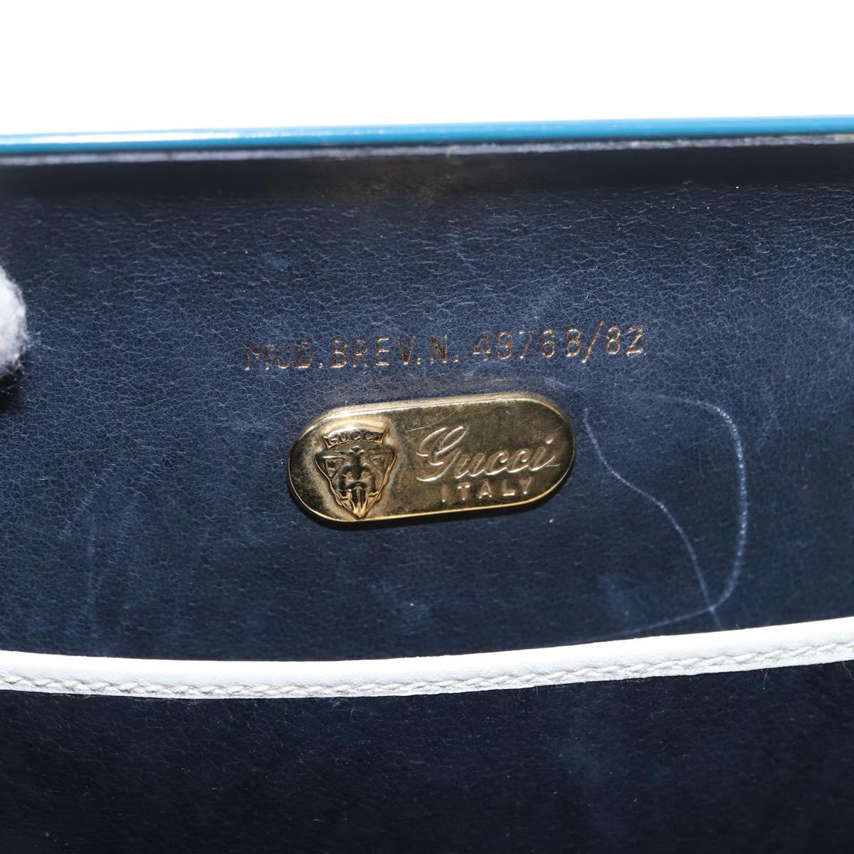 GUCCI Flora Horsebit Shoulder Bag Plastic Blue Gold Auth 191564