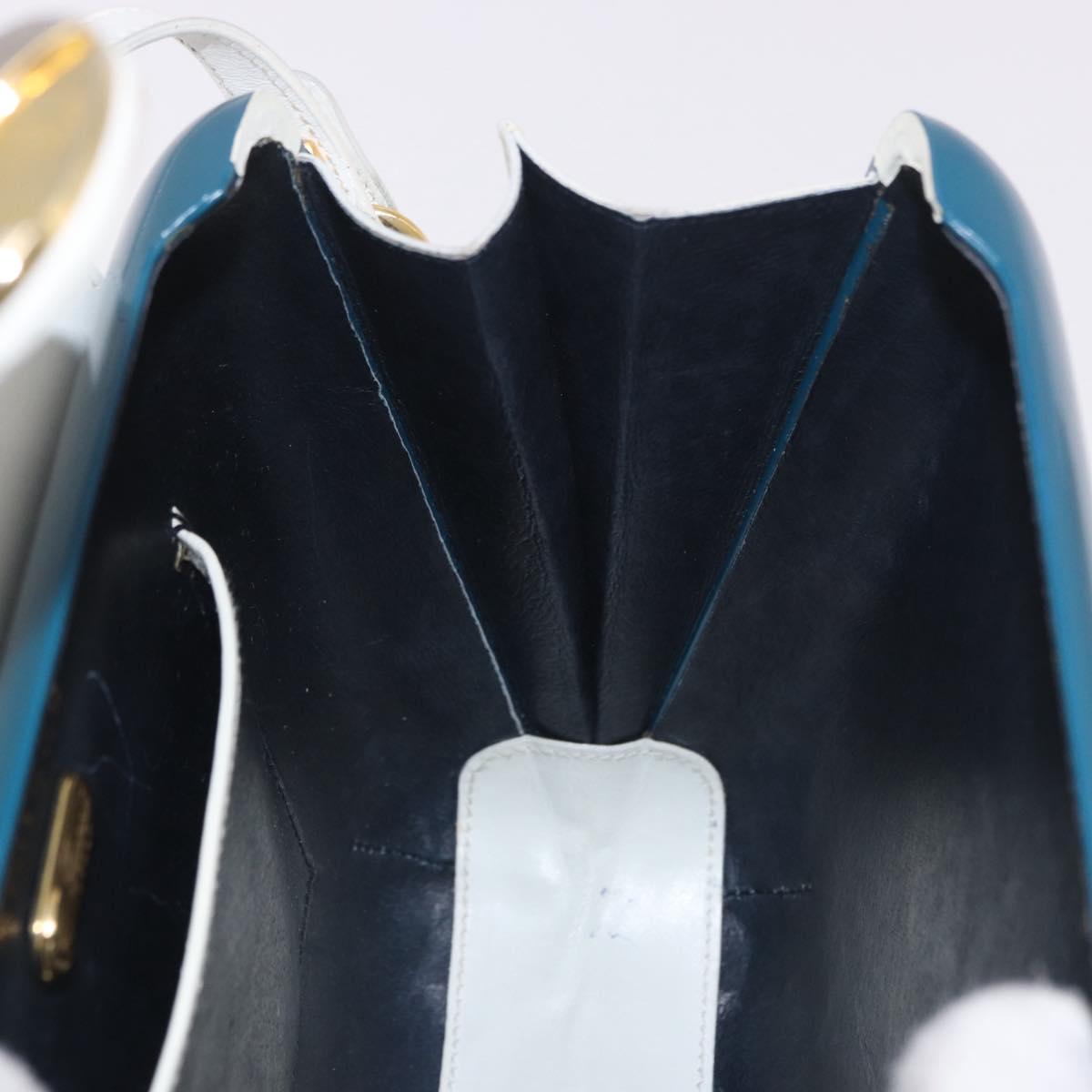 GUCCI Flora Horsebit Shoulder Bag Plastic Blue Gold Auth 191564