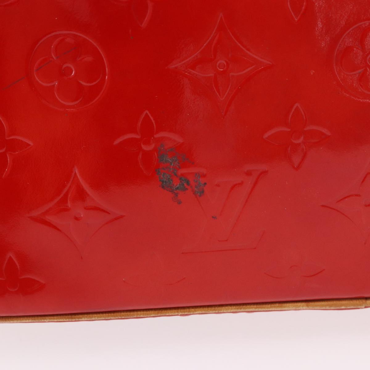 LOUIS VUITTON Monogram Vernis Houston Hand Bag Red M91092 LV Auth 191568