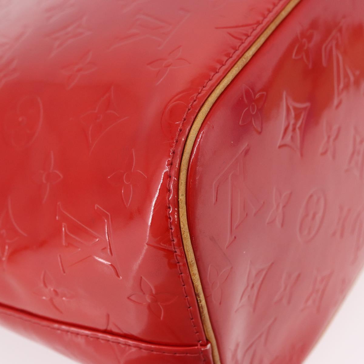 LOUIS VUITTON Monogram Vernis Houston Hand Bag Red M91092 LV Auth 191568