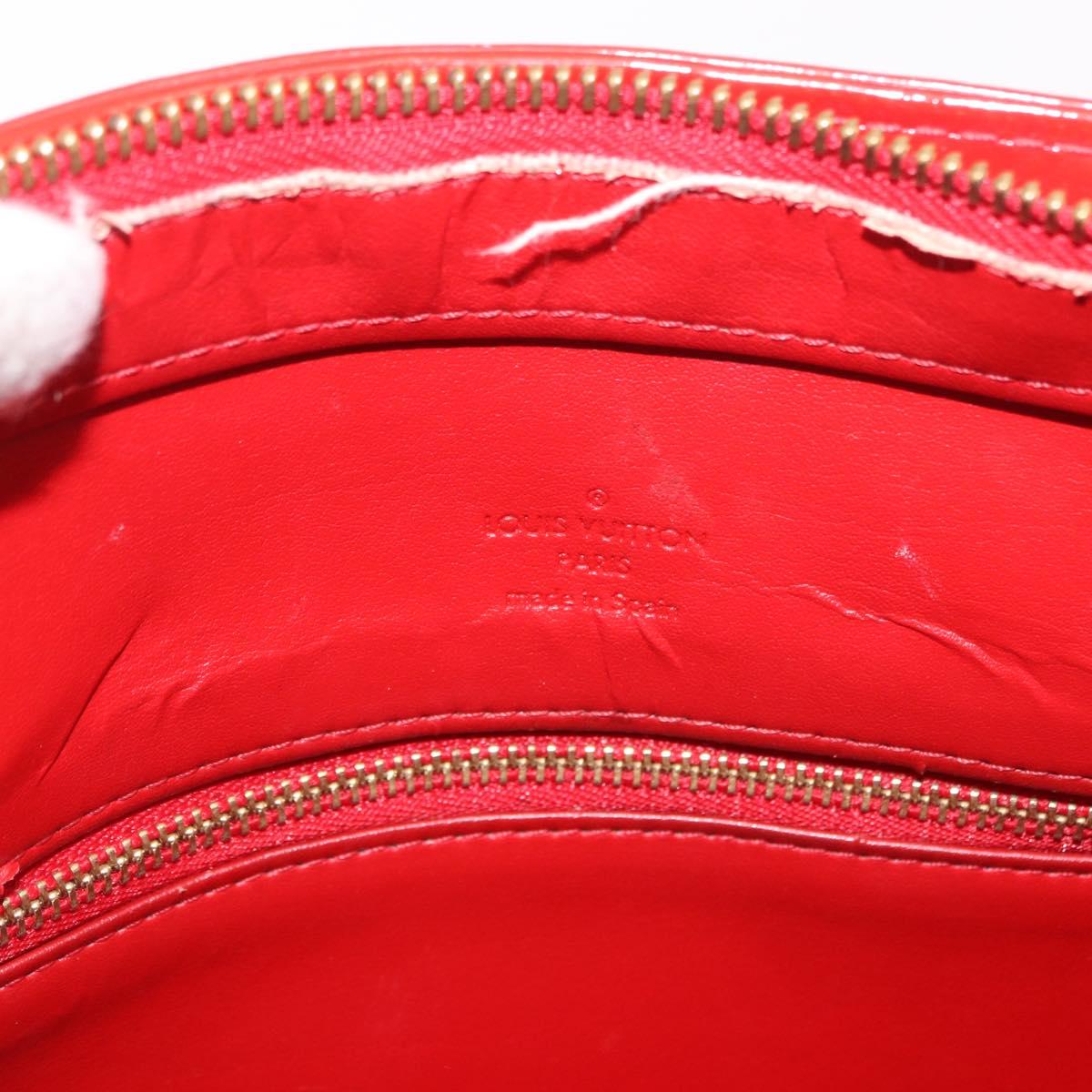 LOUIS VUITTON Monogram Vernis Houston Hand Bag Red M91092 LV Auth 191568