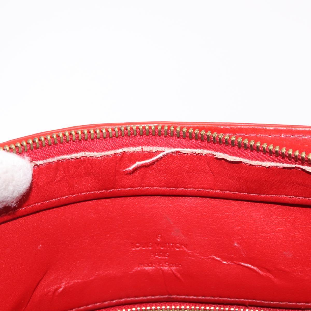 LOUIS VUITTON Monogram Vernis Houston Hand Bag Red M91092 LV Auth 191568
