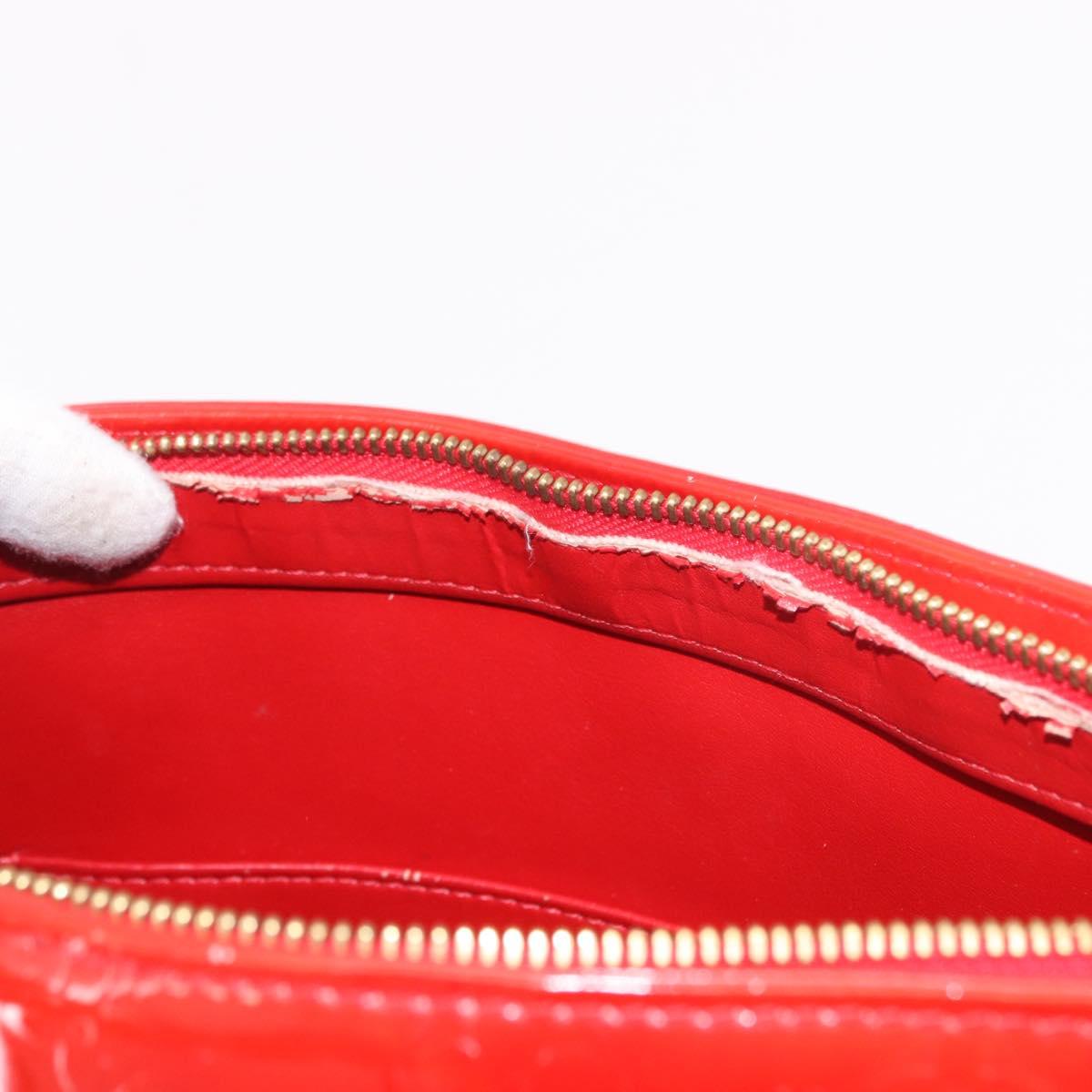 LOUIS VUITTON Monogram Vernis Houston Hand Bag Red M91092 LV Auth 191568