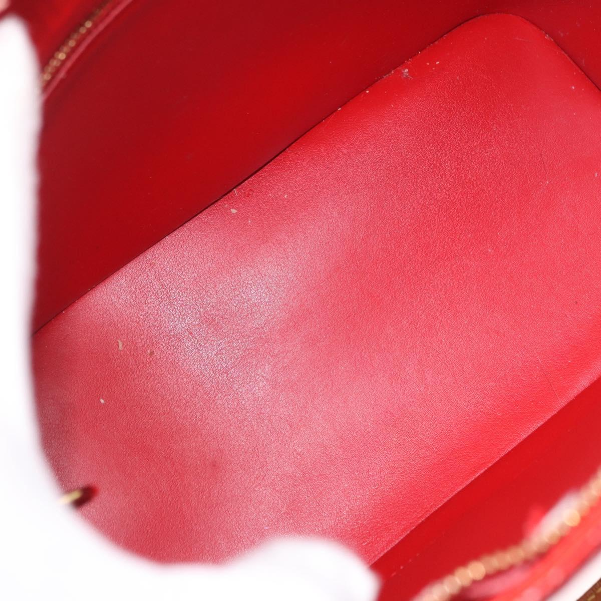 LOUIS VUITTON Monogram Vernis Houston Hand Bag Red M91092 LV Auth 191568