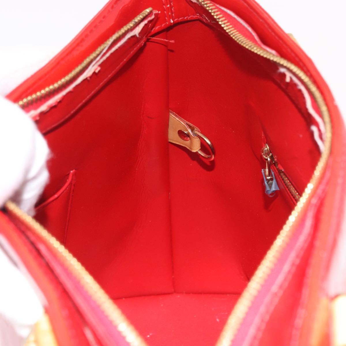 LOUIS VUITTON Monogram Vernis Houston Hand Bag Red M91092 LV Auth 191568
