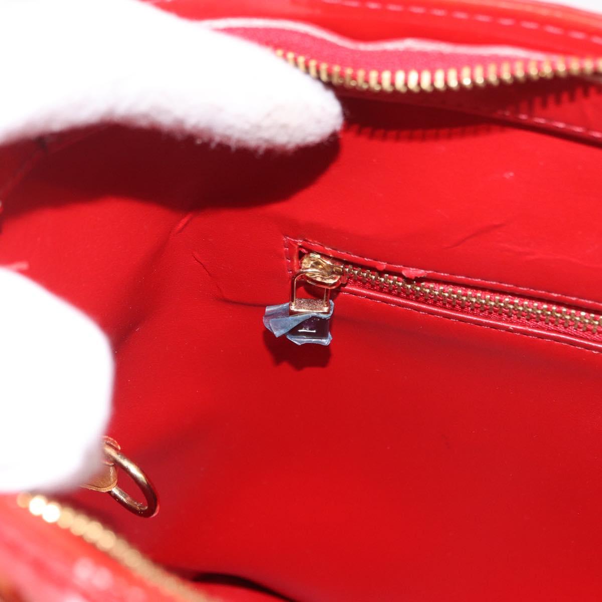 LOUIS VUITTON Monogram Vernis Houston Hand Bag Red M91092 LV Auth 191568