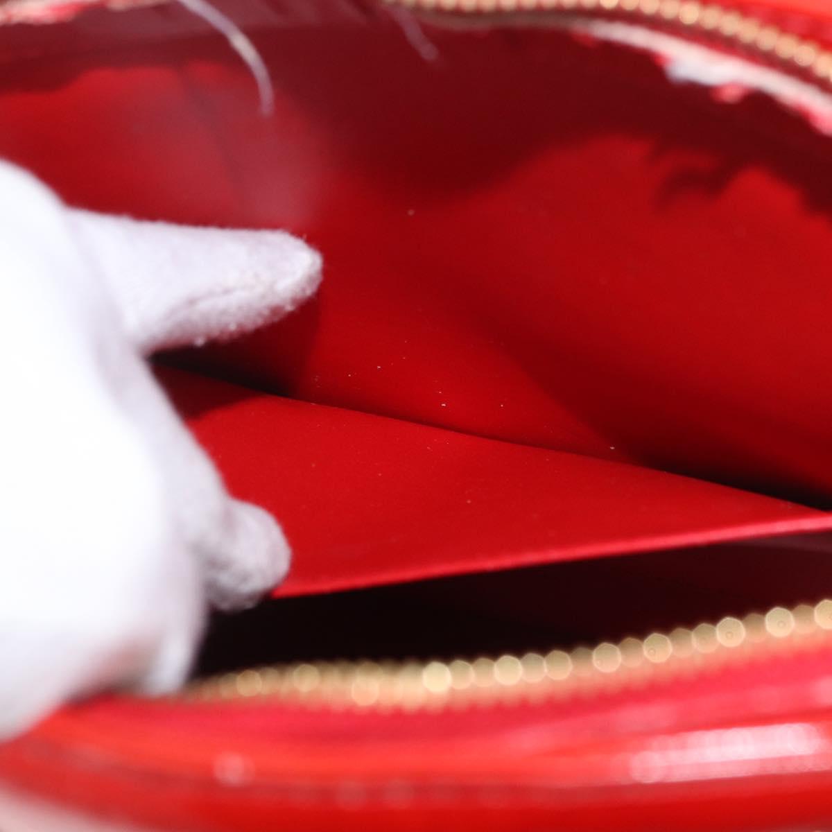 LOUIS VUITTON Monogram Vernis Houston Hand Bag Red M91092 LV Auth 191568