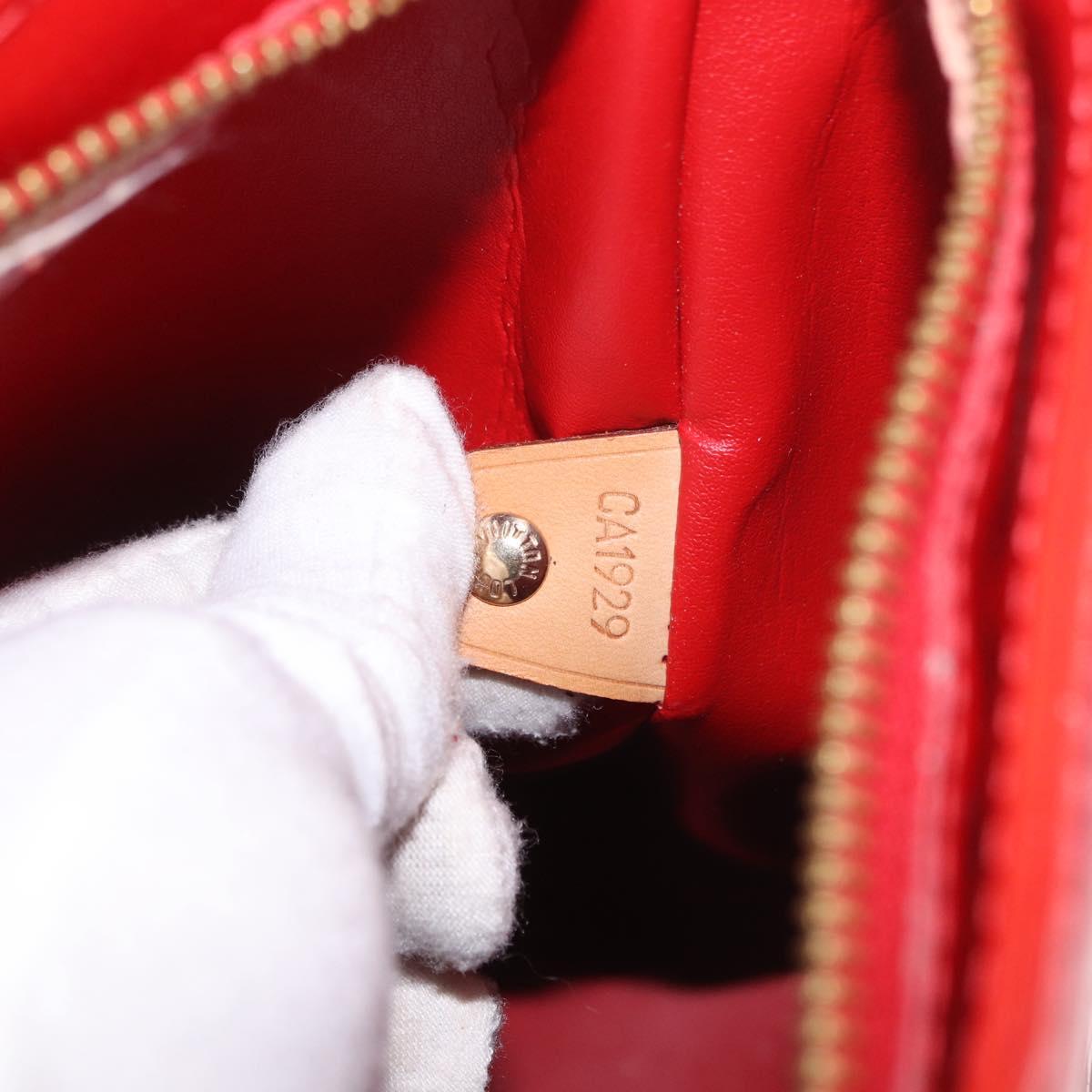 LOUIS VUITTON Monogram Vernis Houston Hand Bag Red M91092 LV Auth 191568