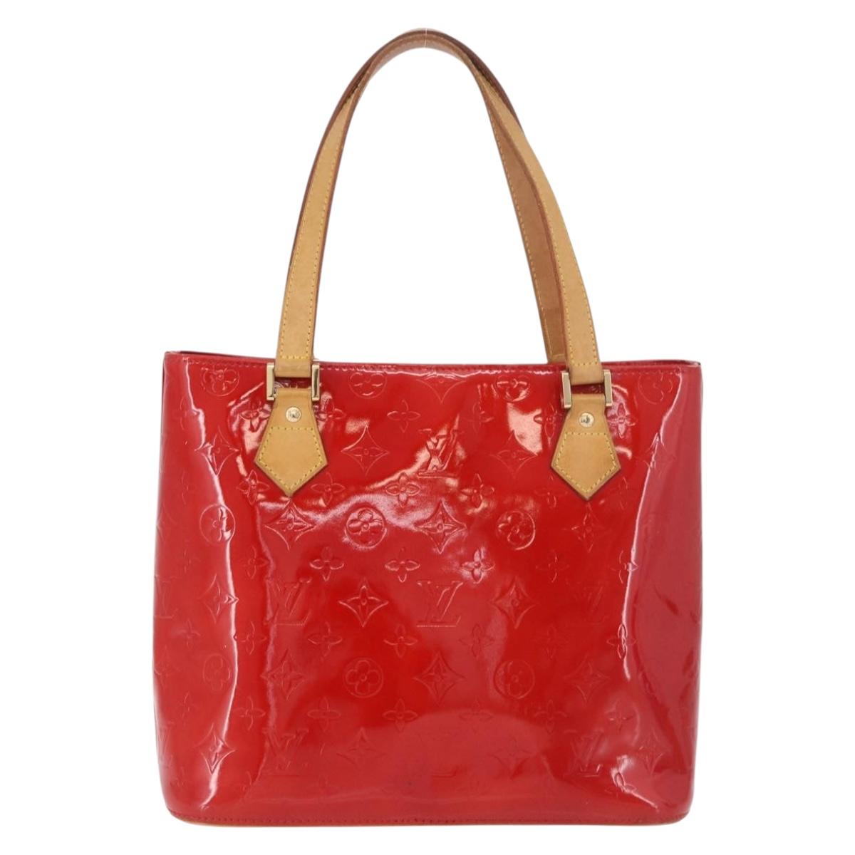 LOUIS VUITTON Monogram Vernis Houston Hand Bag Red M91092 LV Auth 191568