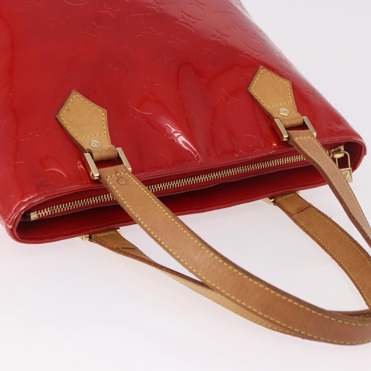 LOUIS VUITTON Monogram Vernis Houston Hand Bag Red M91092 LV Auth 191568