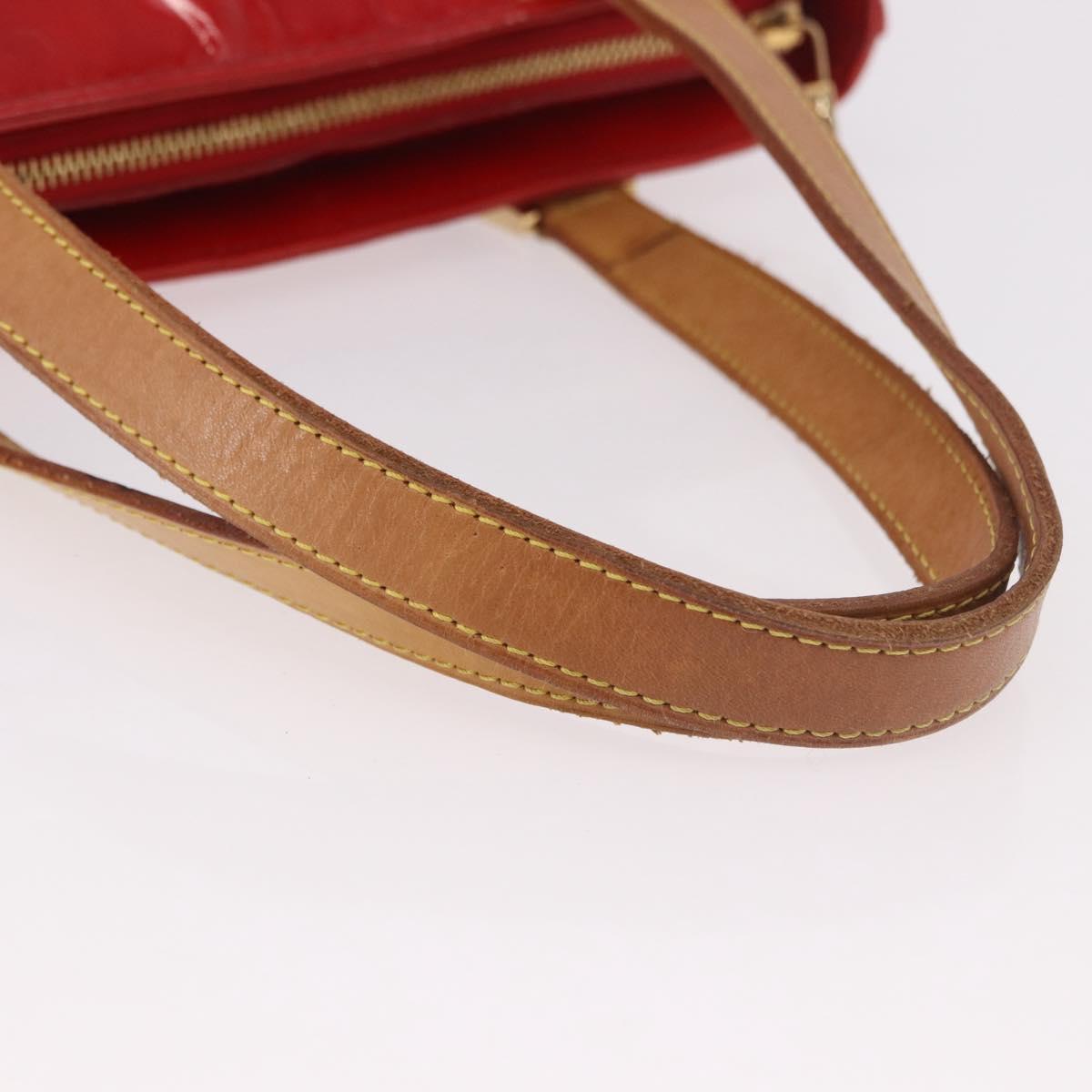 LOUIS VUITTON Monogram Vernis Houston Hand Bag Red M91092 LV Auth 191568
