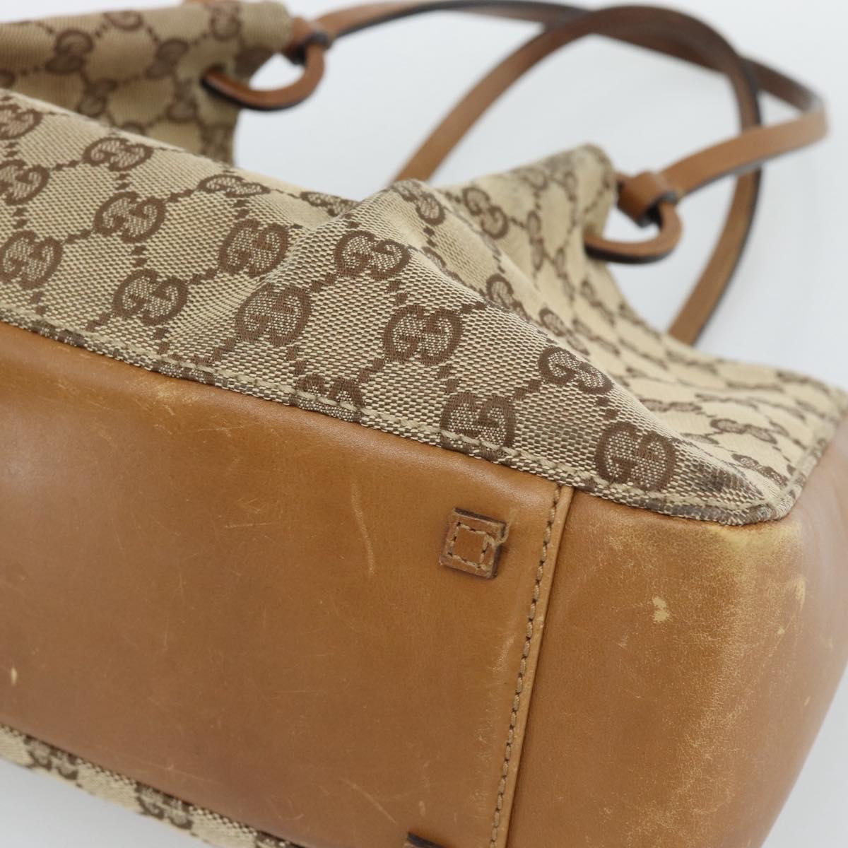 GUCCI GG Canvas Tote Bag Beige 94898 Auth 191570
