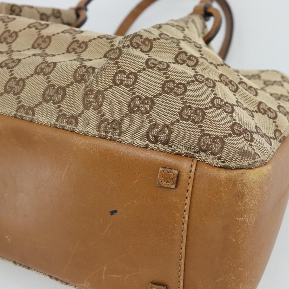 GUCCI GG Canvas Tote Bag Beige 94898 Auth 191570