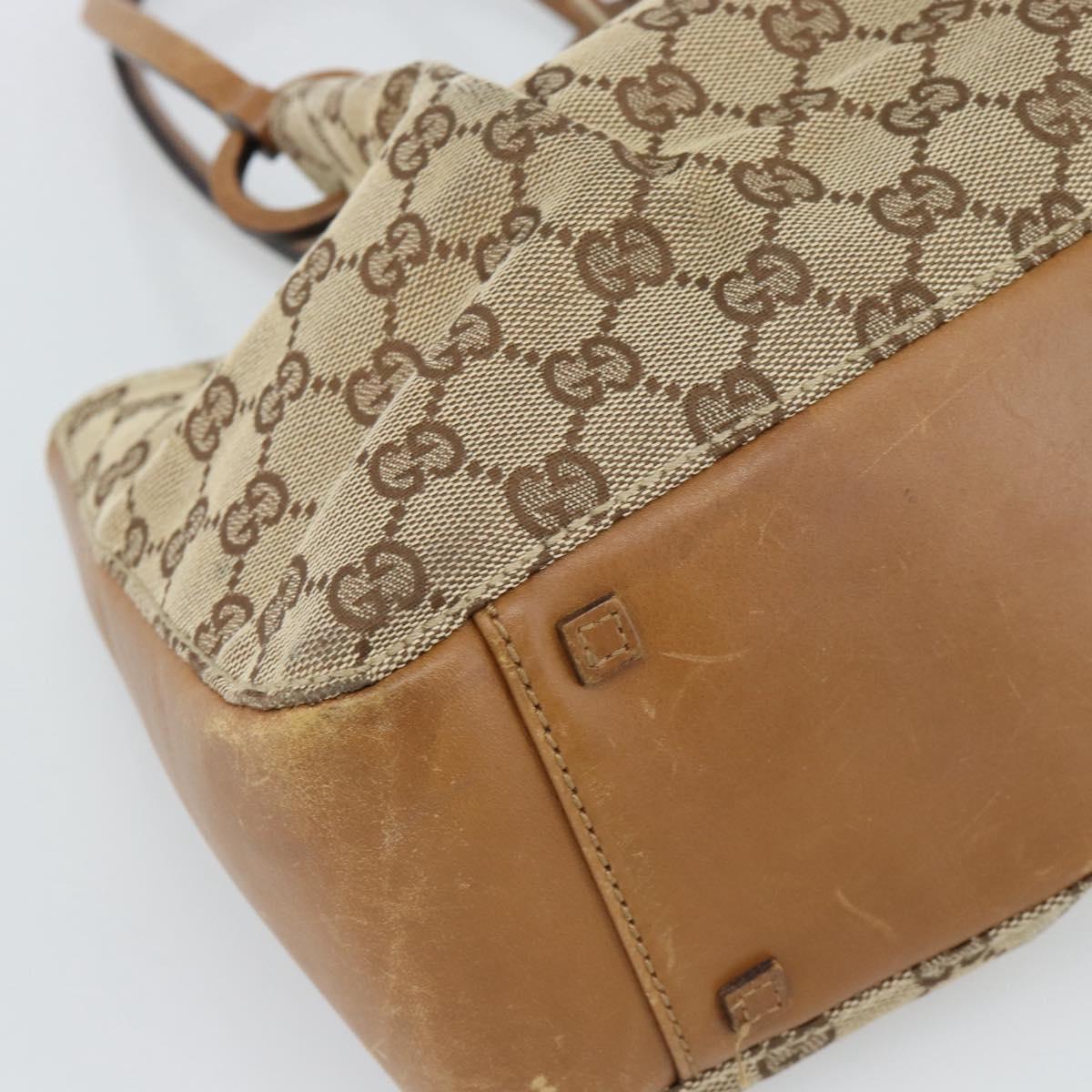 GUCCI GG Canvas Tote Bag Beige 94898 Auth 191570