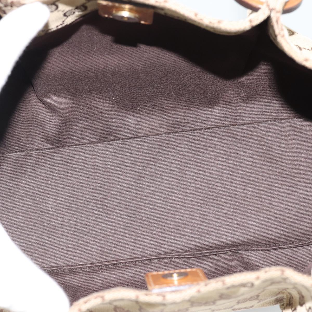 GUCCI GG Canvas Tote Bag Beige 94898 Auth 191570