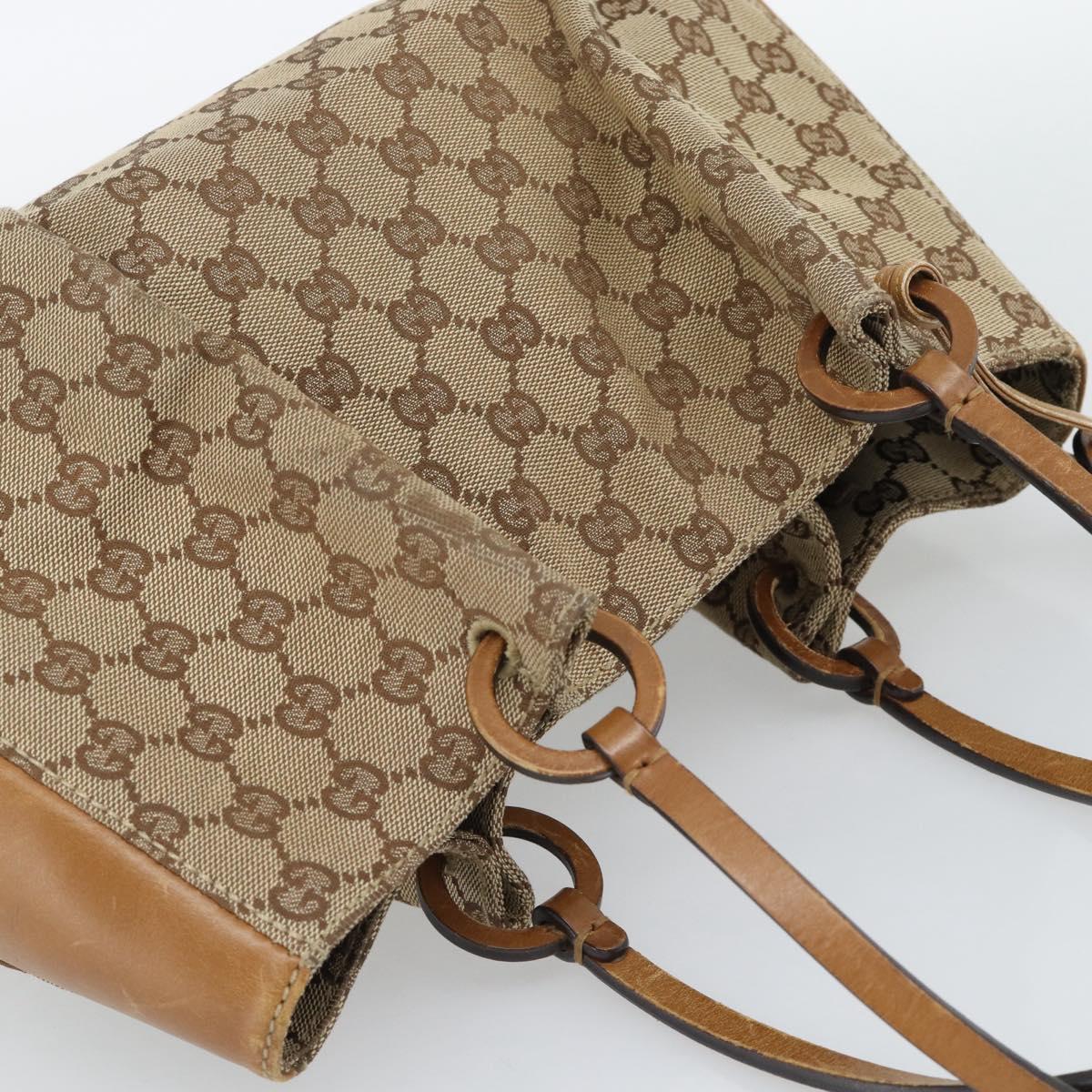 GUCCI GG Canvas Tote Bag Beige 94898 Auth 191570