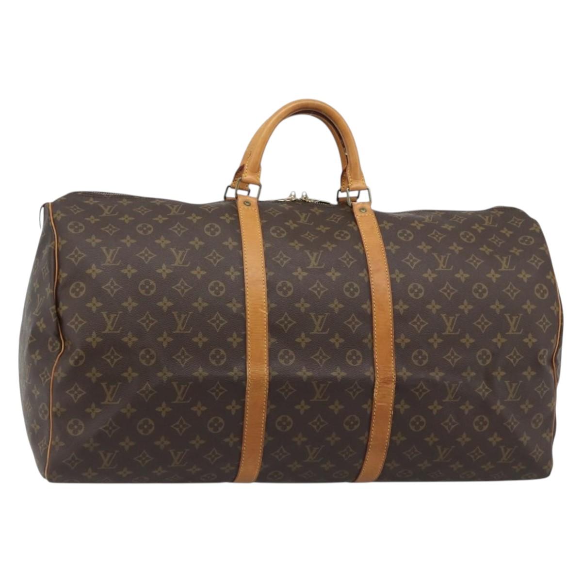 LOUIS VUITTON Monogram Keepall 60 Boston Bag M41422 LV Auth 191590
