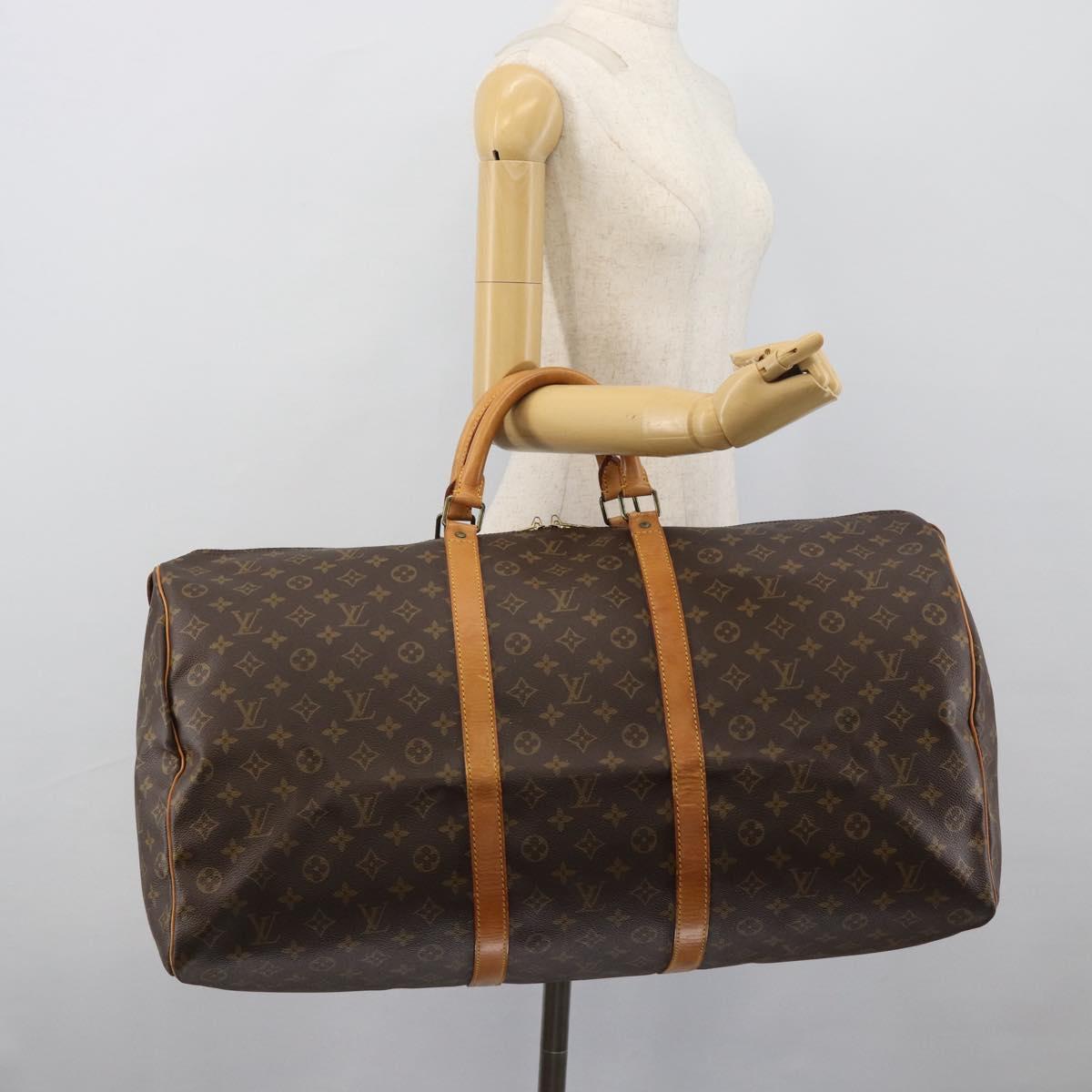 LOUIS VUITTON Monogram Keepall 60 Boston Bag M41422 LV Auth 191590