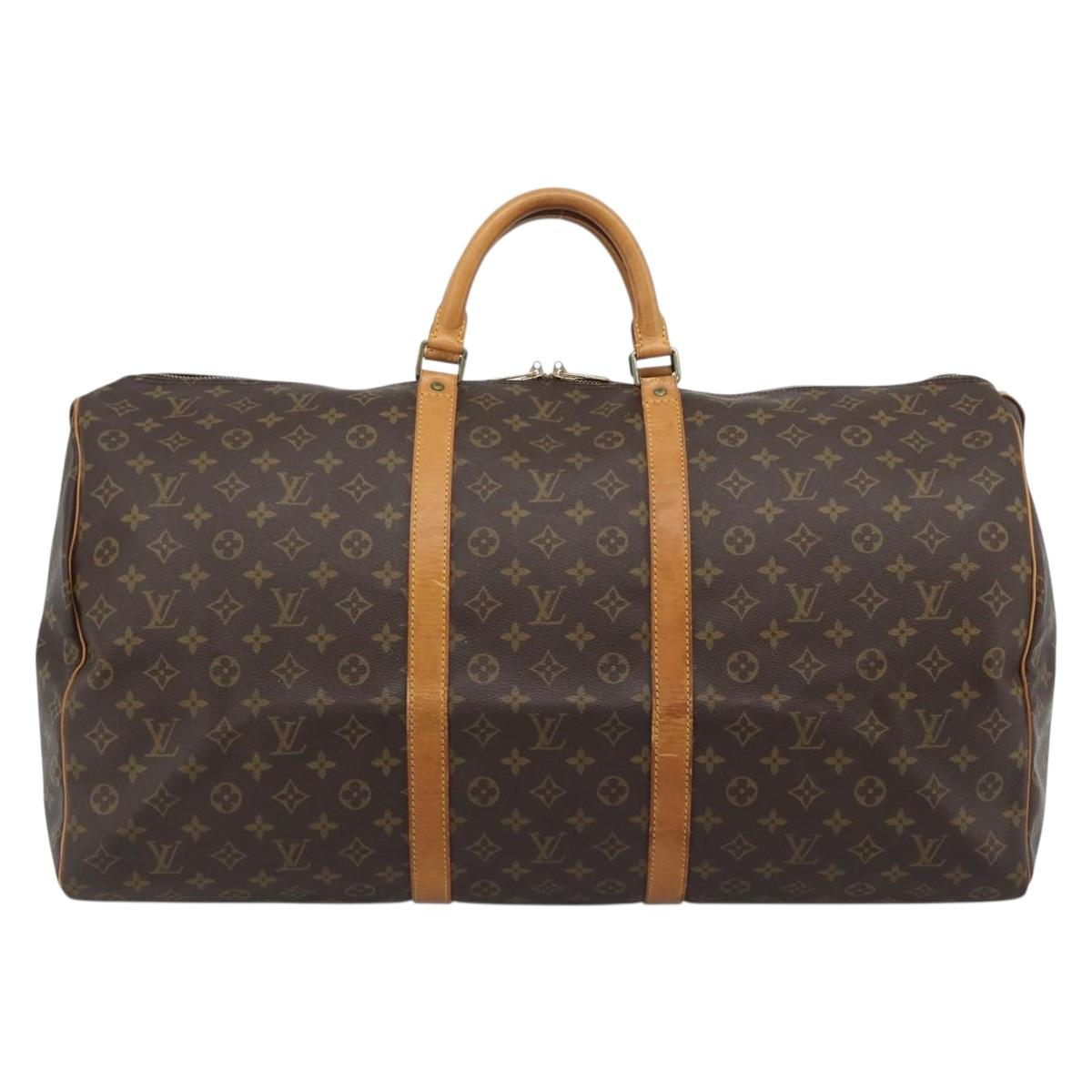 LOUIS VUITTON Monogram Keepall 60 Boston Bag M41422 LV Auth 191590