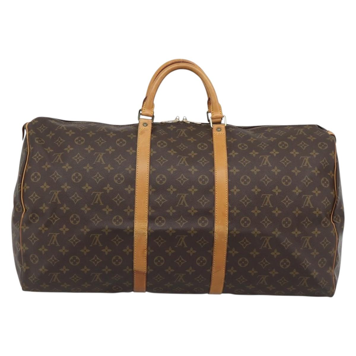 LOUIS VUITTON Monogram Keepall 60 Boston Bag M41422 LV Auth 191590