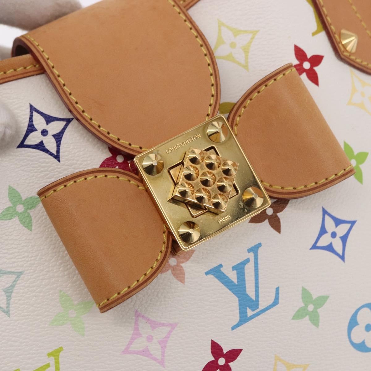 LOUIS VUITTON Monogram Multicolor Annie MM Tote Bag White M40307 LV Auth 191595V