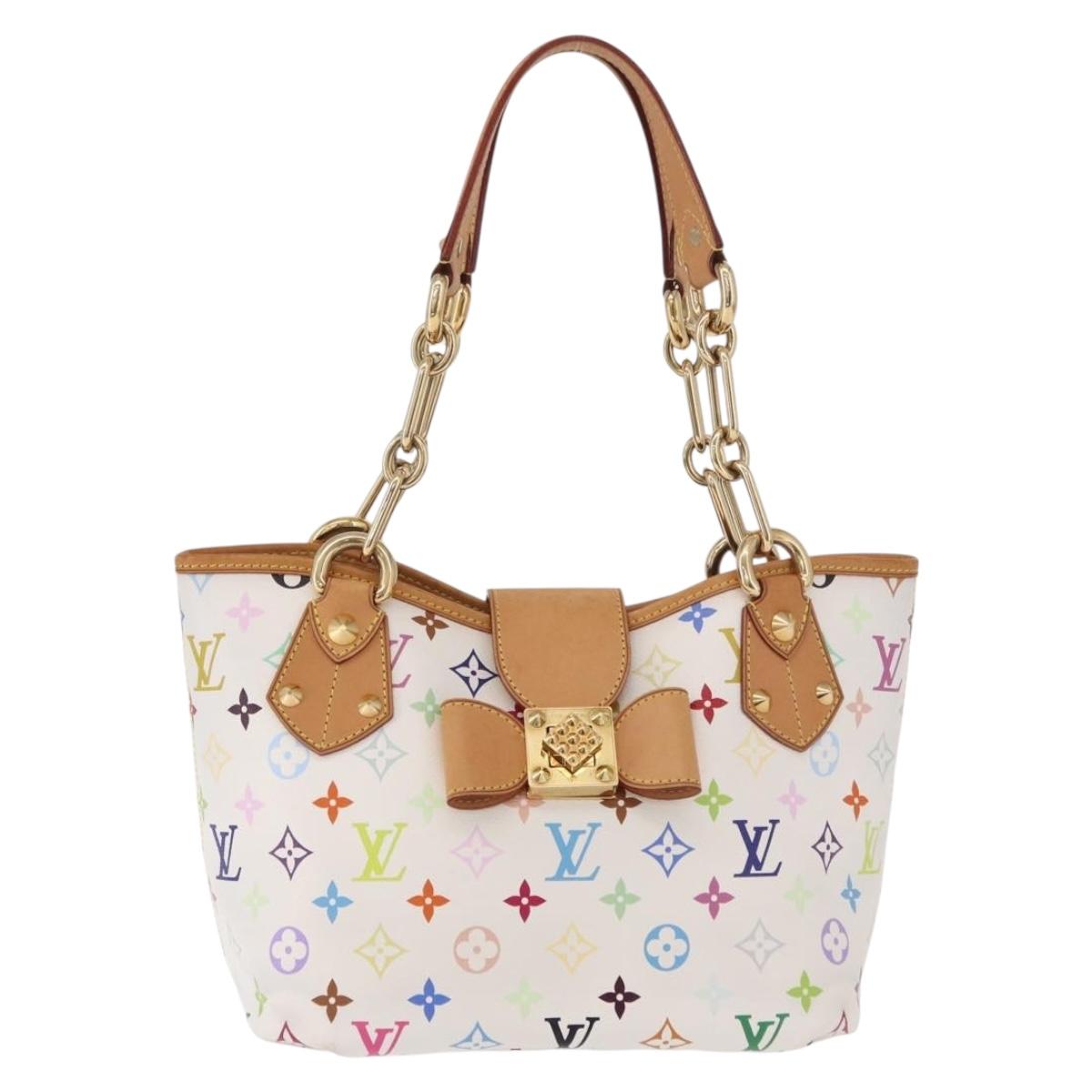 LOUIS VUITTON Monogram Multicolor Annie MM Tote Bag White M40307 LV Auth 191595V