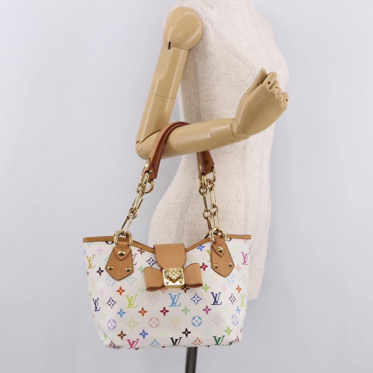 LOUIS VUITTON Monogram Multicolor Annie MM Tote Bag White M40307 LV Auth 191595V
