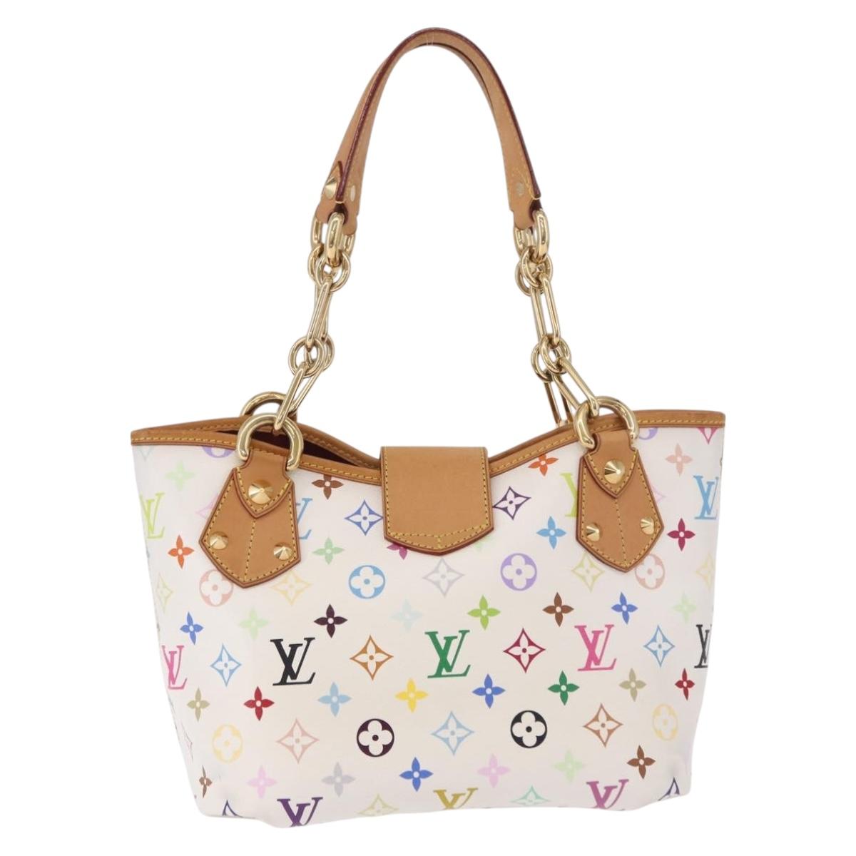 LOUIS VUITTON Monogram Multicolor Annie MM Tote Bag White M40307 LV Auth 191595V