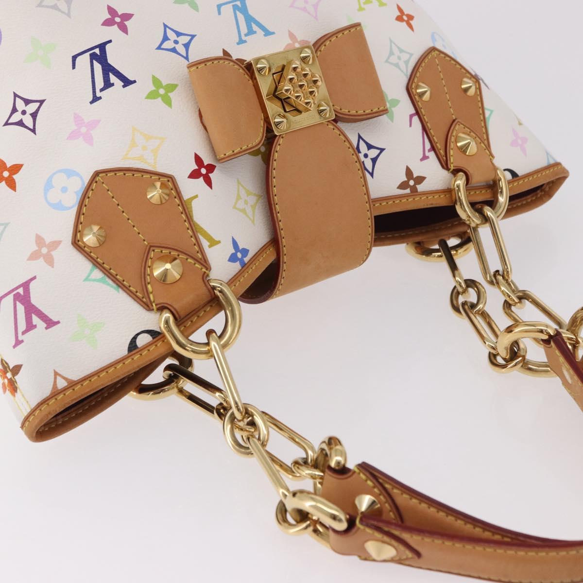 LOUIS VUITTON Monogram Multicolor Annie MM Tote Bag White M40307 LV Auth 191595V